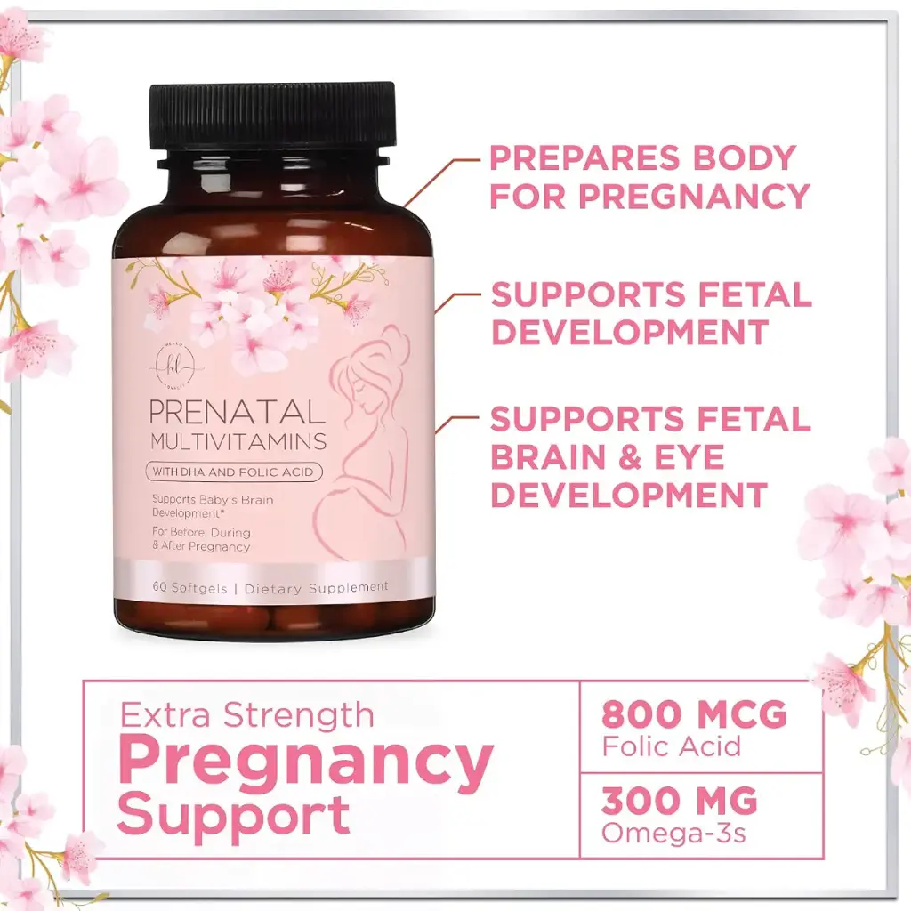 Prenatal Vitamins for Women - Complete Prenatal Multivitamin with Folic Acid & DHA Brain — Softgels