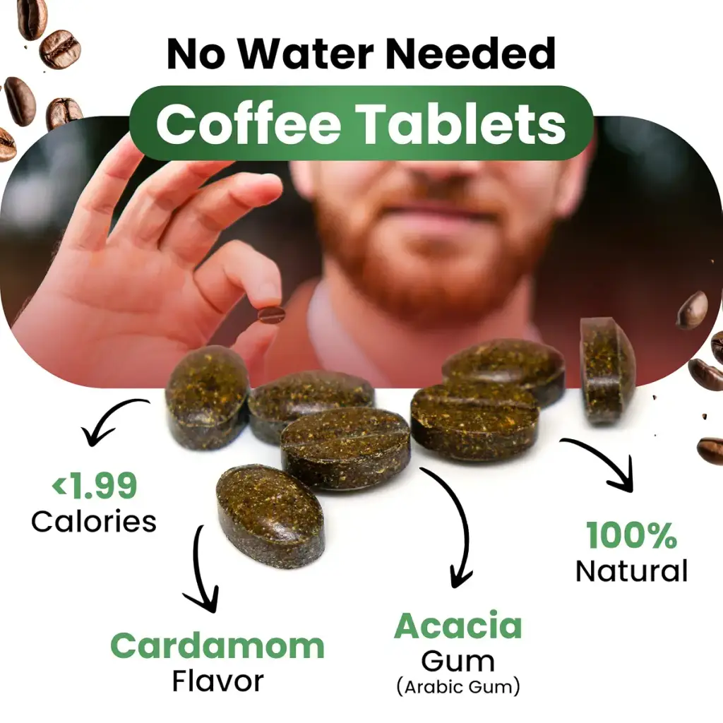 PriFa Coffee Tablets Cardamom Pocket Coffee - Unsweetened Real Coffee Absorbable Lozenge — Tablets