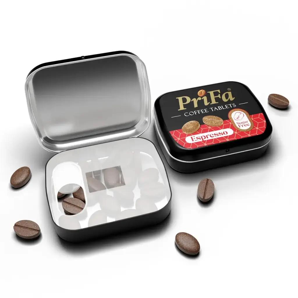PriFa Coffee Tablets Pocket Coffee Espresso To Go - Unsweetened Real Coffee Absorbable Lozenge Coffee Candy - Natural Sugar Free Instant Energy Pouches Caffeine Mints for Keto (Espresso 1 Pack 25 Tablets)
