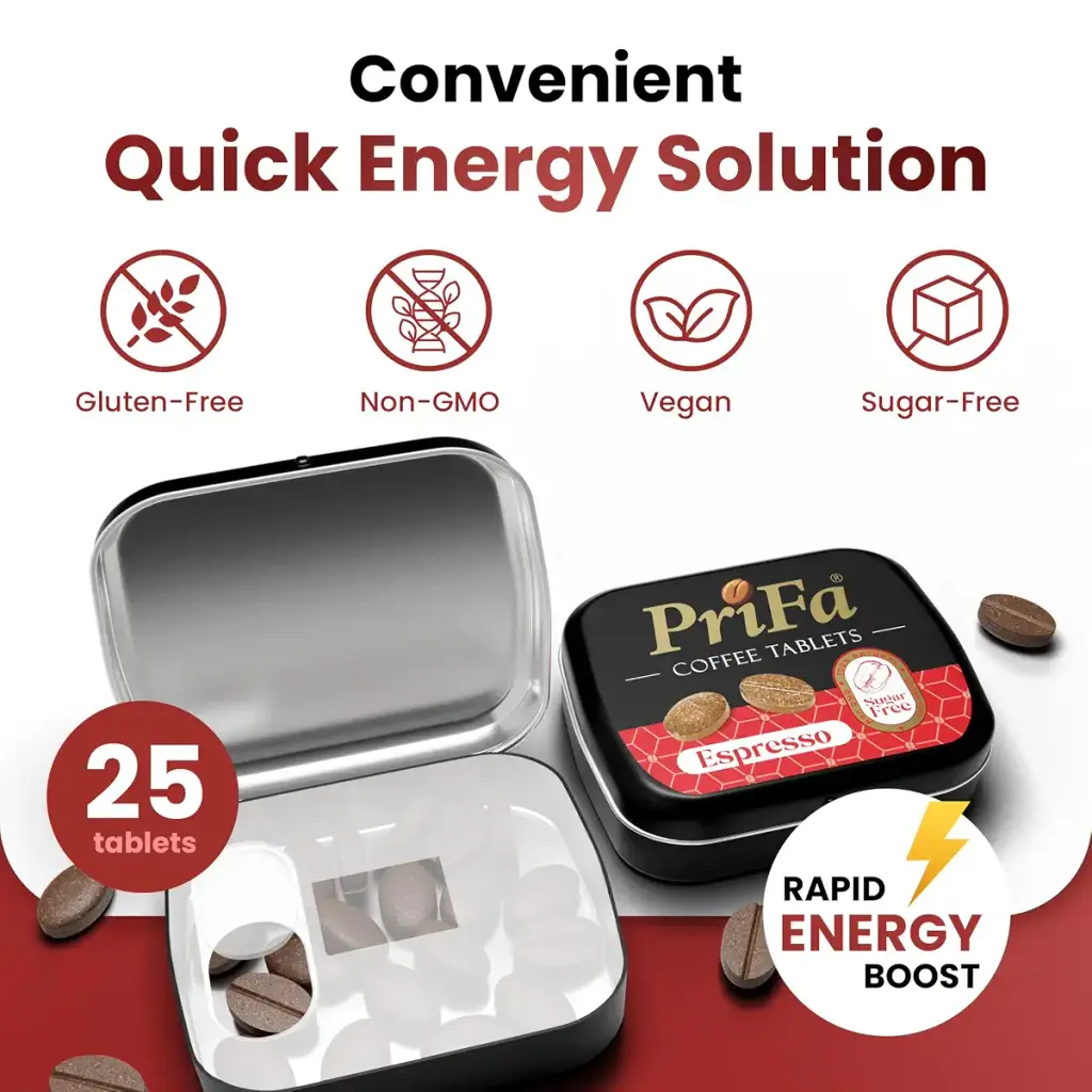 PriFa Coffee Tablets Pocket Coffee Espresso To Go - Unsweetened Real Coffee Absorbable — Prifa