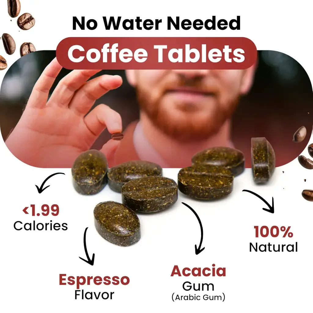 PriFa Coffee Tablets Pocket Coffee Espresso To Go - Unsweetened Real Coffee Absorbable — Tablets