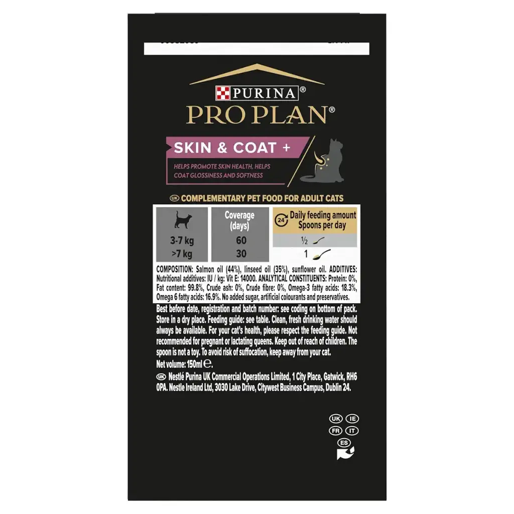 PRO PLAN Cat Skin and Coat Supplement | Skin health support lustrous coat | with salmon — 150 ml