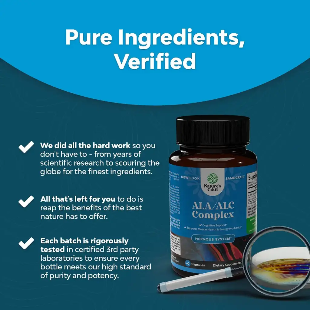 Pure Alpha Lipoic Acid Supplement with Acetyl L-Carnitine - Natural ALA ALC Amino Acids — Sports Nutrition