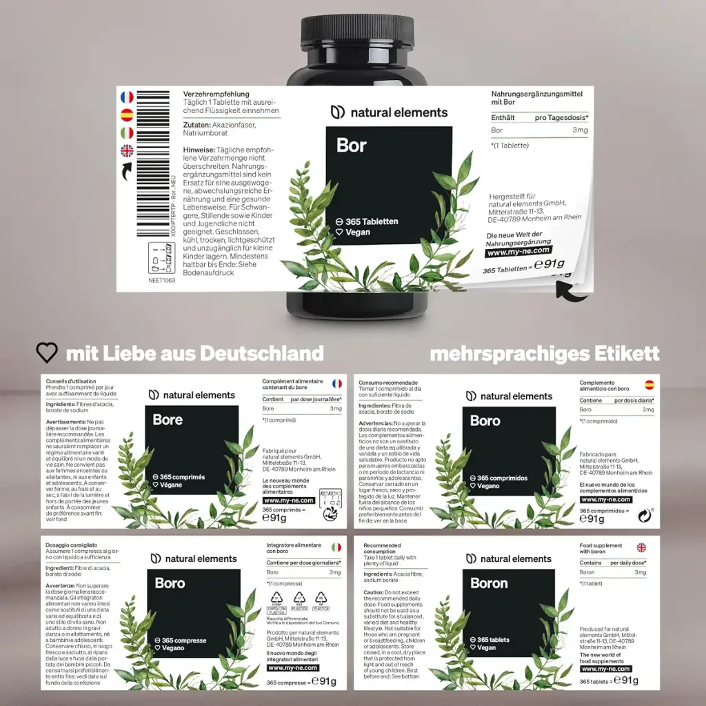 Pure Boron high dose 3 mg boron per tablet 365 tablets vegan natural laboratory tested & — Vitamins