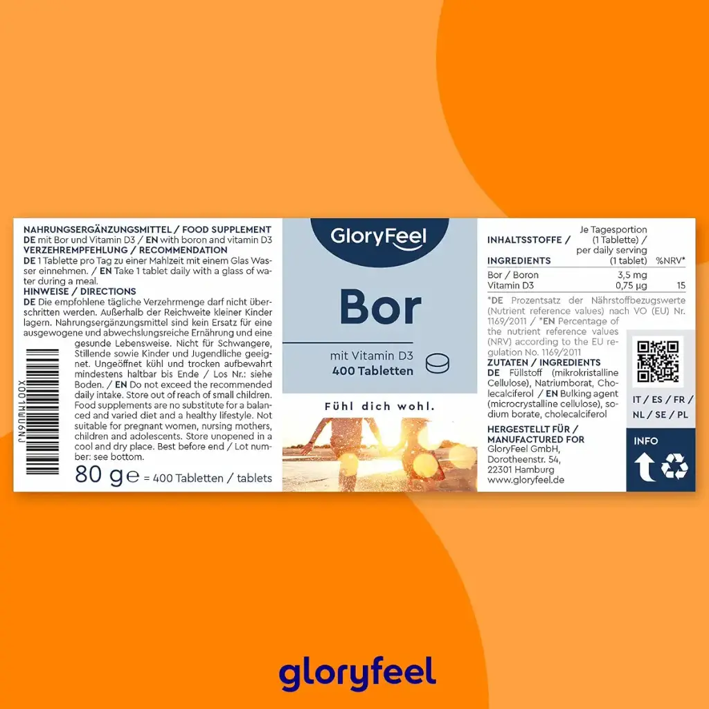 Pure boron - high -dosed with 3.5 mg boron - 400 tablets for over 1 year stock - High — gloryfeel
