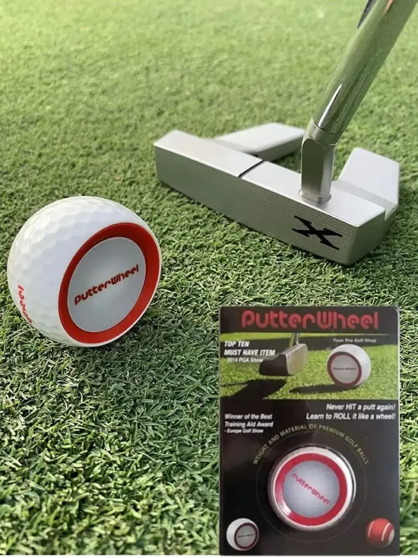 PutterWheel Golf Ball Putting Training Aid (1 Pack) Golf Training System For Practice Green or Mat - Golf Putting Accuracy Trainer with Instant Feedback