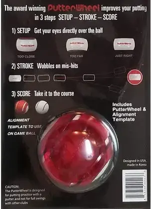 PutterWheel Golf Ball Putting Training Aid (1 Pack) Golf Training System For Practice — Putter Wheel