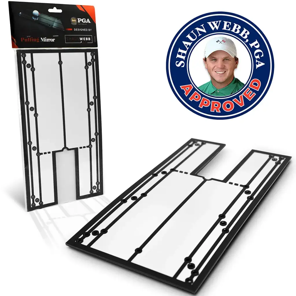Putting Mirror 12" x 6" - Get Instant Feedback to Improve Your Stroke with This Golf Putting Alignment Mirror for Indoor and Outdoors