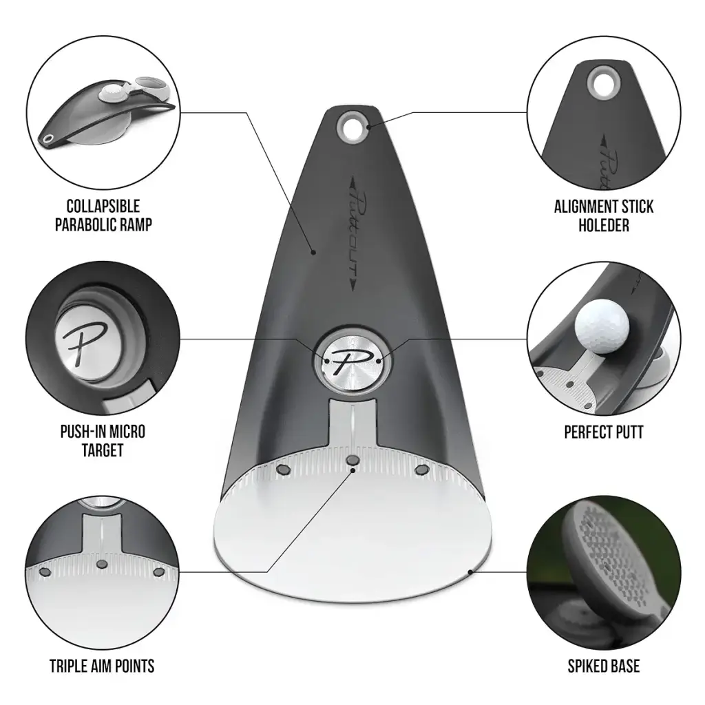 PuttOUT Premium Pressure Putt Trainer - Perfect Your Golf Putting Stone Single — Golf