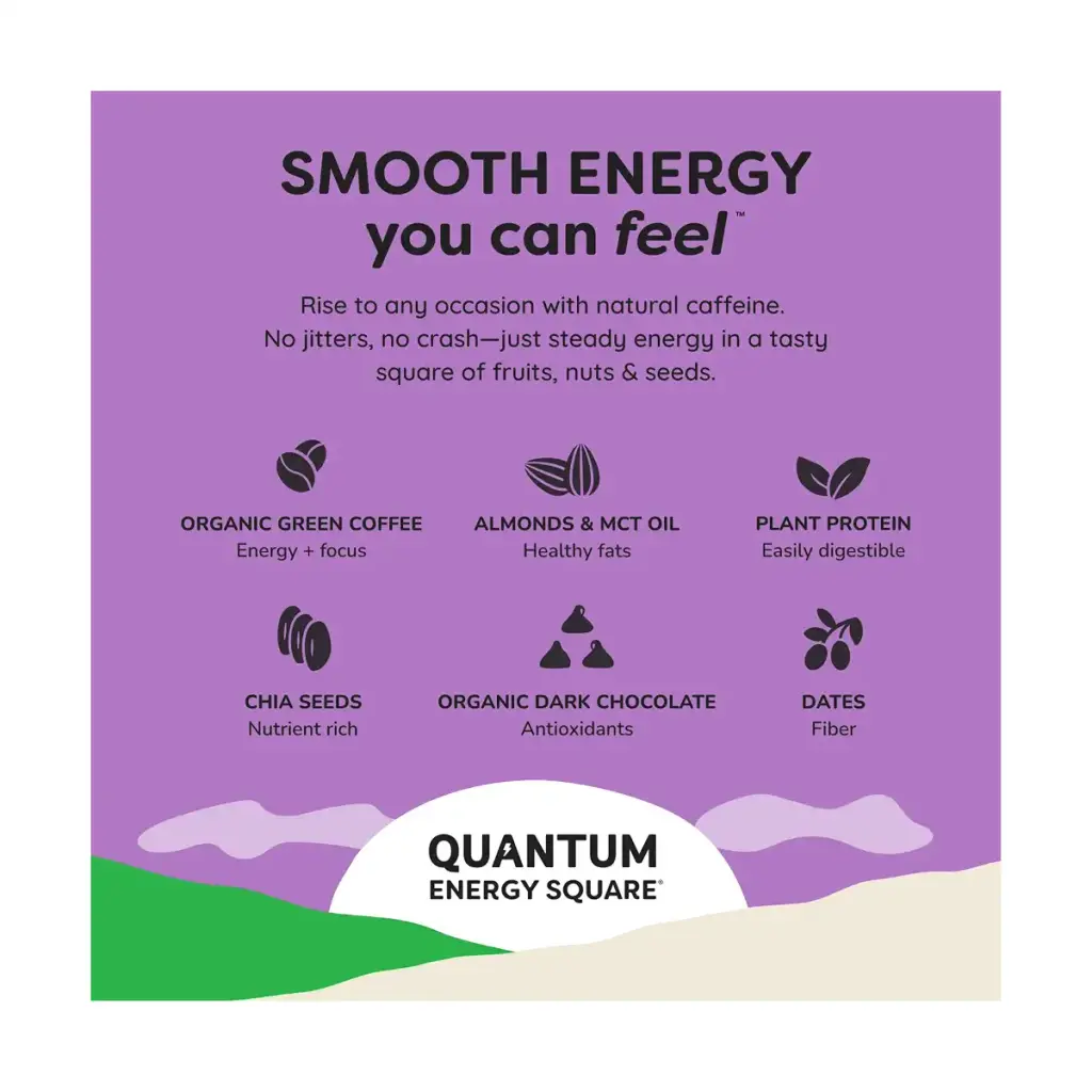 Quantum Energy Squares, Coconut Almond Chocolate Chip, 1.69 Ounce — Sports Nutrition