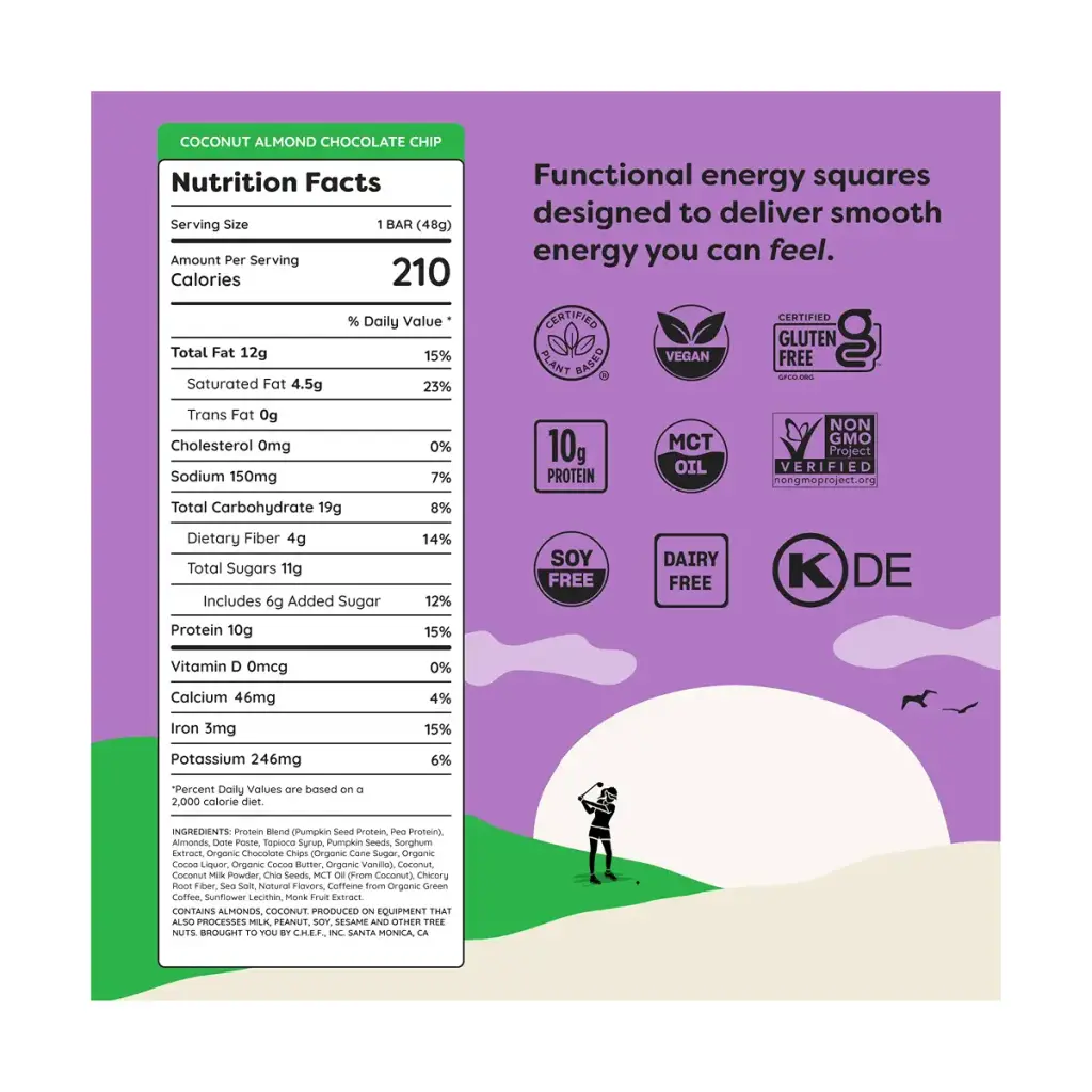 Quantum Energy Squares, Coconut Almond Chocolate Chip, 1.69 Ounce — 1.69 oz