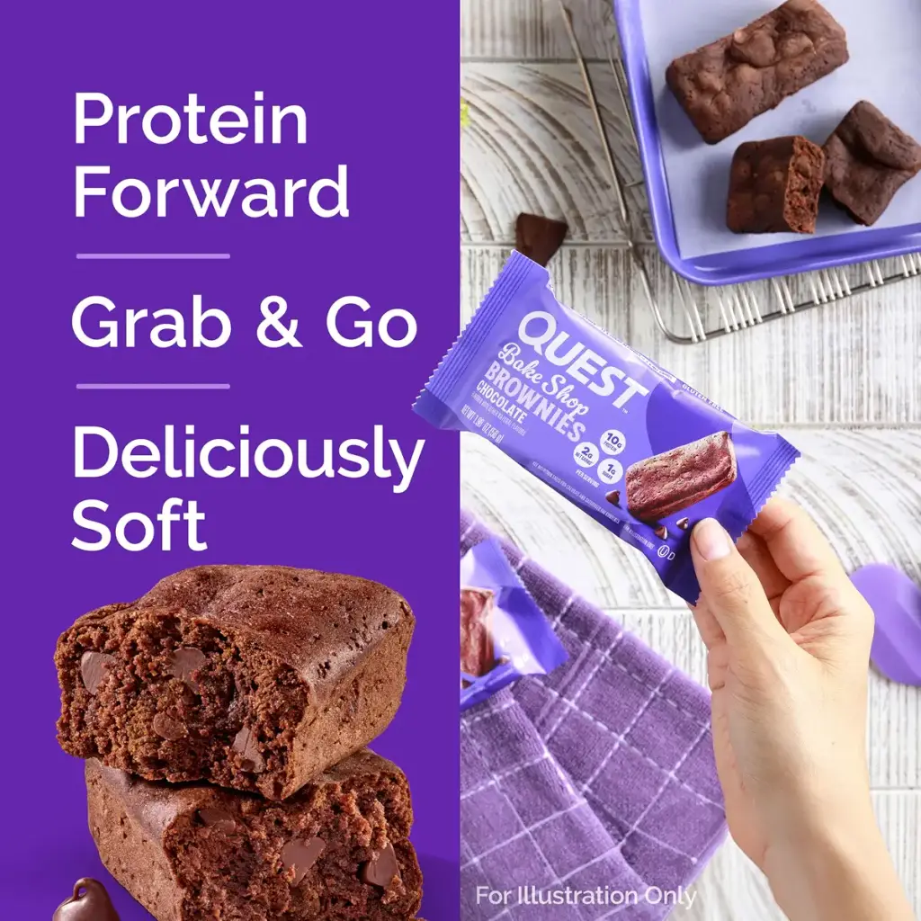Quest Nutrition Bake Shop Chocolate Brownies 10g Protein 2g Net Carbs 1g Sugar 4 Count — 10 g