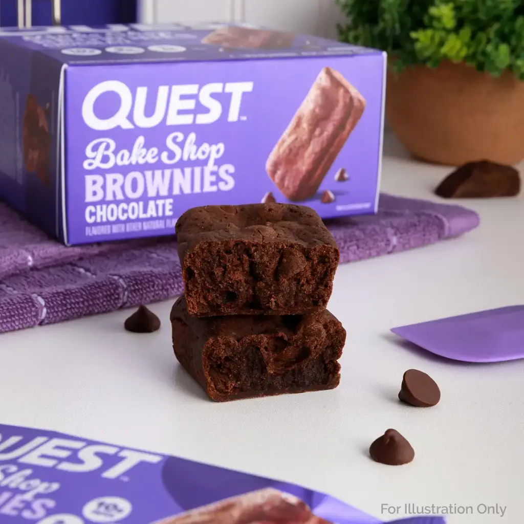 Quest Nutrition Bake Shop Chocolate Brownies 10g Protein 2g Net Carbs 1g Sugar 4 Count — Chocolate