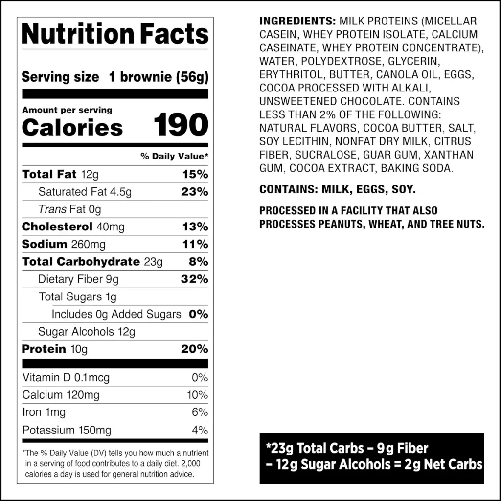 Quest Nutrition Bake Shop Chocolate Brownies 10g Protein 2g Net Carbs 1g Sugar 4 Count — 10 g