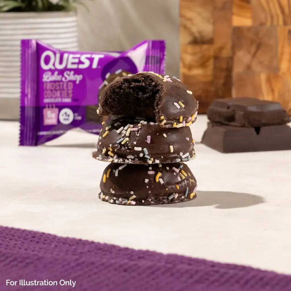 Quest Nutrition Frosted Protein Cookies Chocolate Cake 1g Sugar 5g Protein 1g Net Carbs — pack of 8