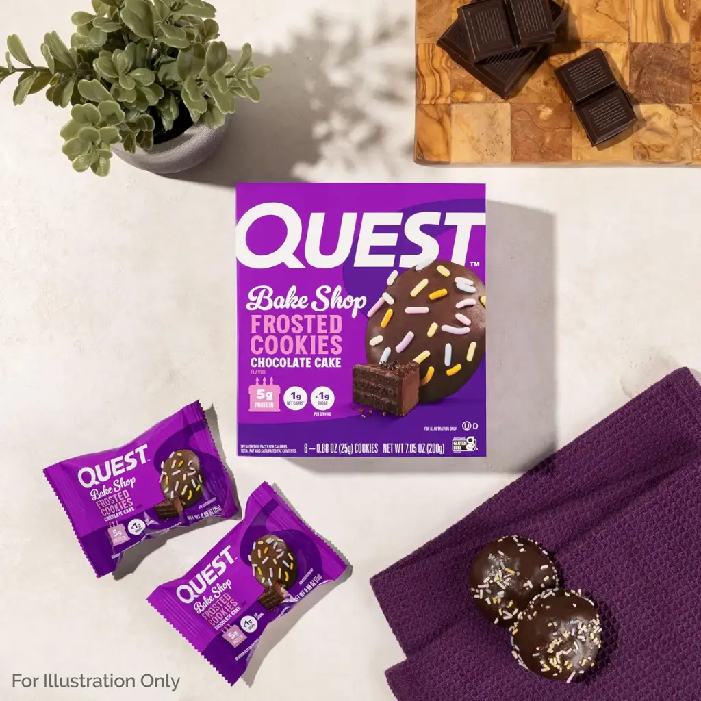 Quest Nutrition Frosted Protein Cookies Chocolate Cake 1g Sugar 5g Protein 1g Net Carbs — Sports Nutrition