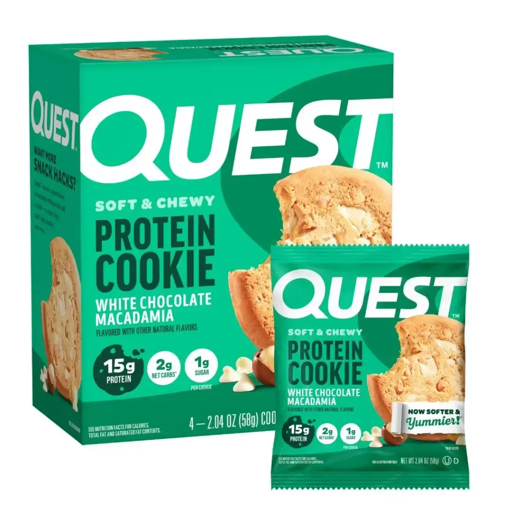 Quest Nutrition White Chocolate Macadamia Protein Cookie 15g Protein 1g Sugar 2g Net Carbs Keto Friendly High Protein Low