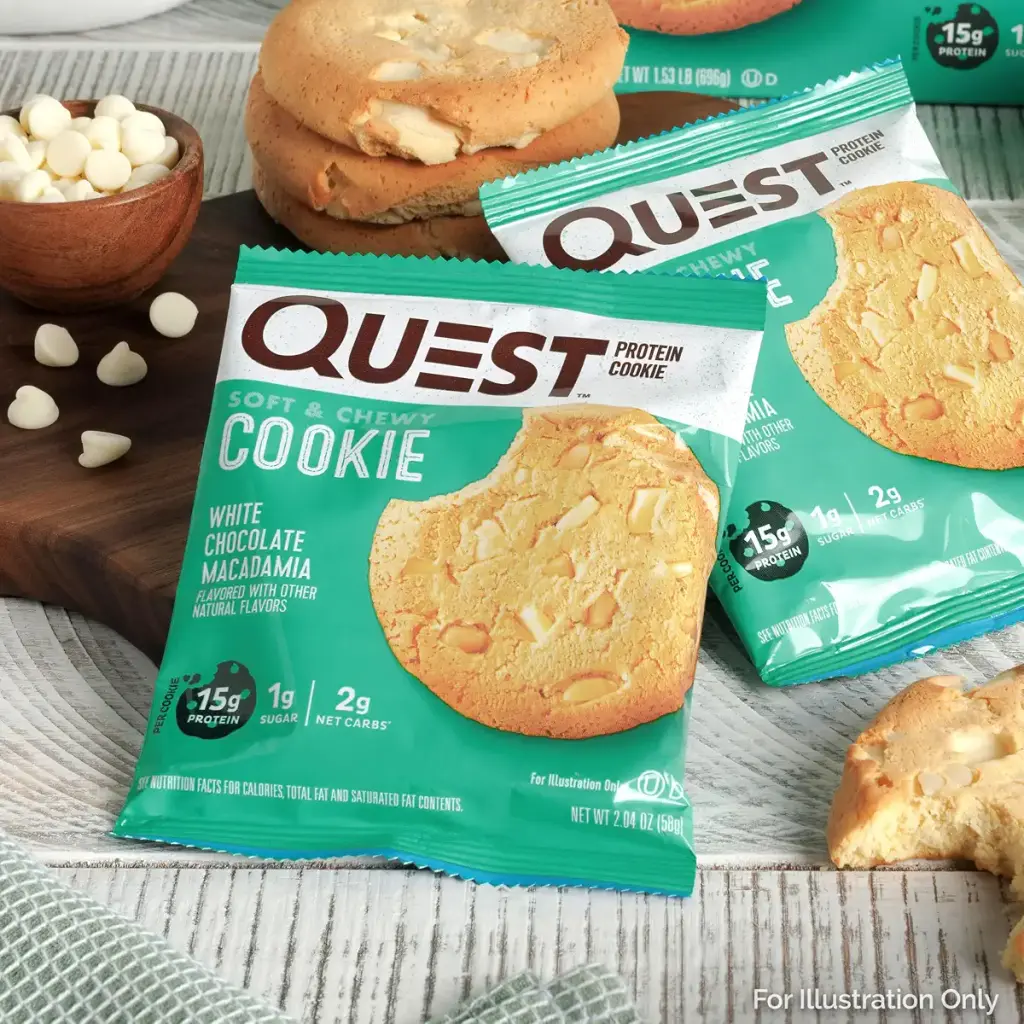 Quest Nutrition White Chocolate Macadamia Protein Cookie 15g Protein 1g Sugar 2g Net — 15 g