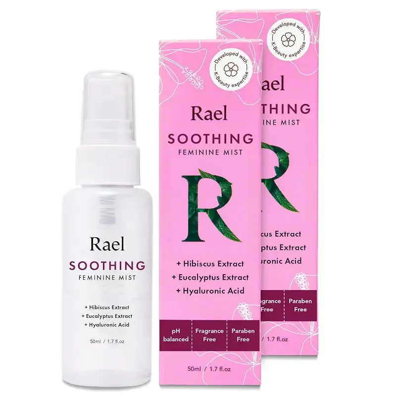 Rael Soothing Intimate Feminine Mist - Unscented, pH-Balanced, Paraben Free, On The Go, Irritation & Odor Care (1.7 Fl Oz. Pack of 2)