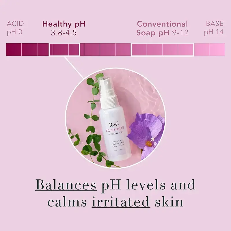 Rael Soothing Intimate Feminine Mist - Unscented, pH-Balanced, Paraben Free, On The Go — pack of 2