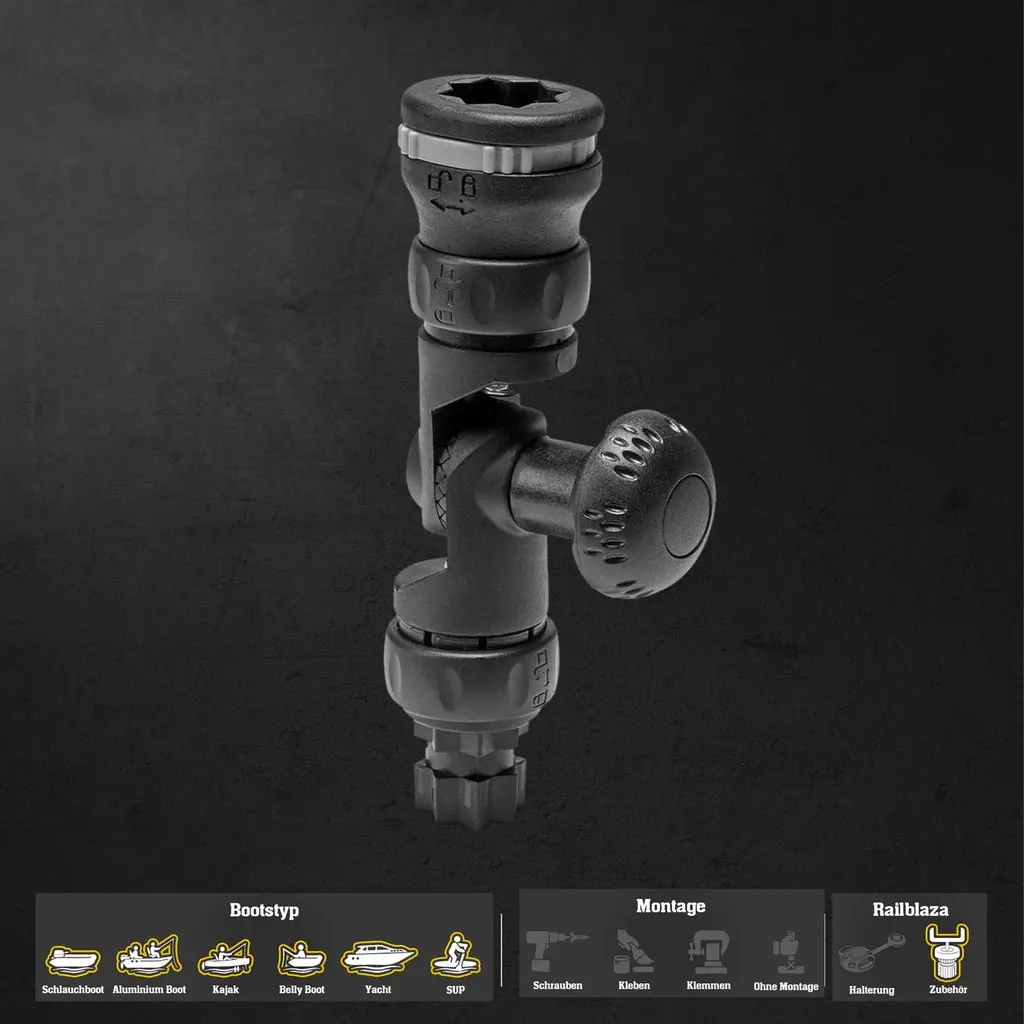 Railblaza Adjustable Extender bendable extension R-Lock 90 tiltable 125 mm Black