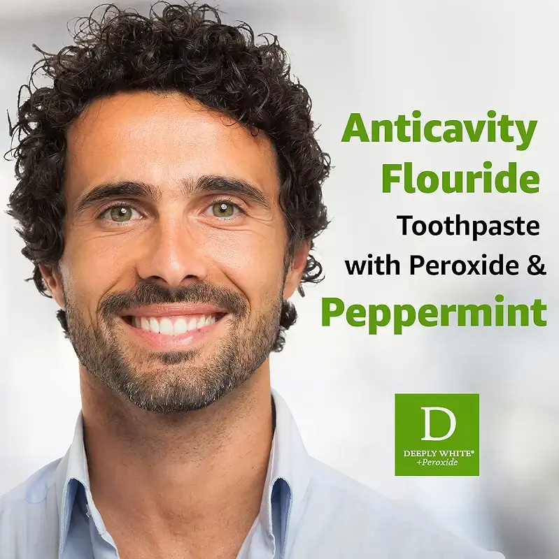 Rembrandt Deeply White + Peroxide Whitening Toothpaste, Peppermint Flavor, 3.5-Ounce — pack of 2