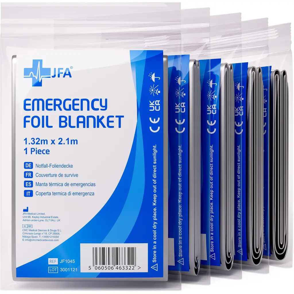 Rescue blanket rescue blankets set of 5 ( 5 pieces) silver 210 x 132cm rescue foil for first aid emergency rescue service