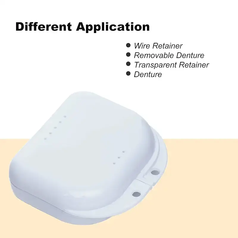 Retainer Case with Vent Holes, 4 Pcs Denture Case, Durable & Similar Mouth Guard Case for — pack of 4