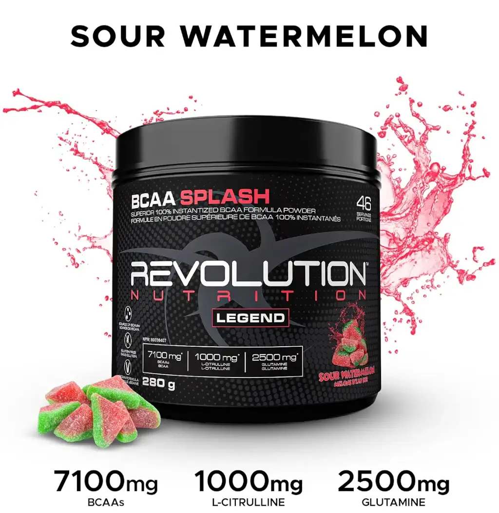 Revolution Nutrition BCAA Splash BCAA Powder Vegan Formula Zero Calorie Lactose Free — 7100 mg