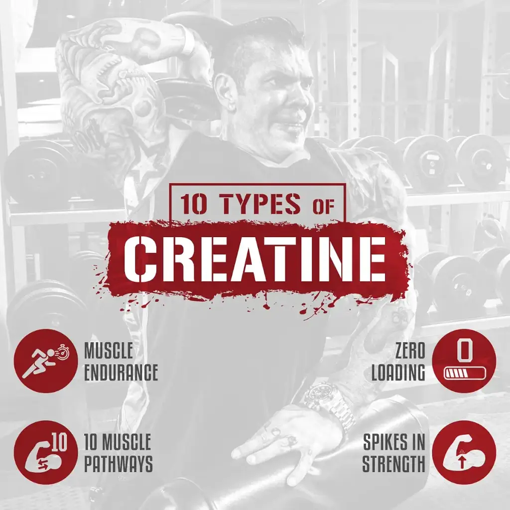 Rich Piana 5% Nutrition CreaTEN 10 Creatine Blend | Flavored Creatine Powder for Muscle — Powder