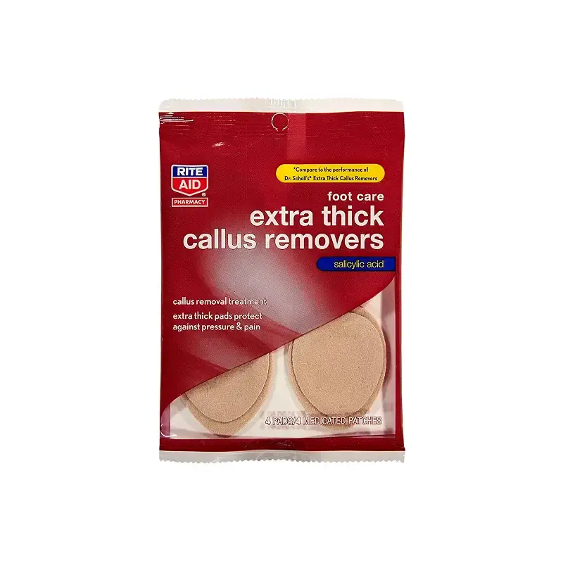 Rite Aid Extra Thick Callus Remover for Feet - 4 Pads/4 Medicated Patches | Salicylic Acid | Callus Remover and Pads | Foot Care | Callus Removers for Feet | Foot Callus Remover | Callus Shaver