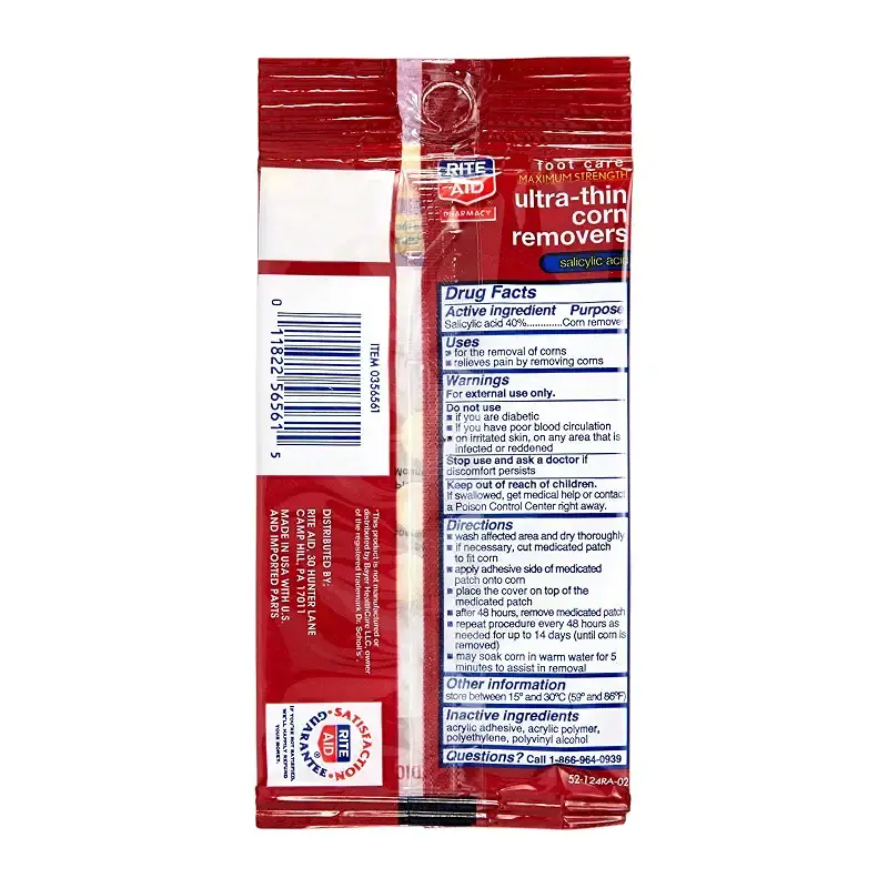 Rite Aid Foot Care Maximum Strength Ultra-Thin Corn Removers - 18 Pads/ 18 Medicated — pack of 18