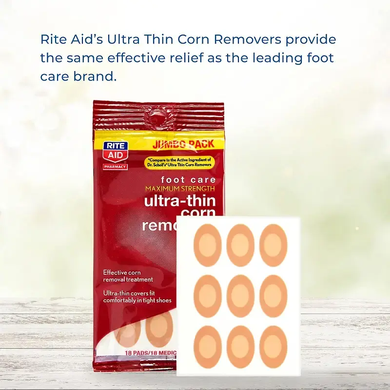Rite Aid Foot Care Maximum Strength Ultra-Thin Corn Removers - 18 Pads/ 18 Medicated — pack of 18