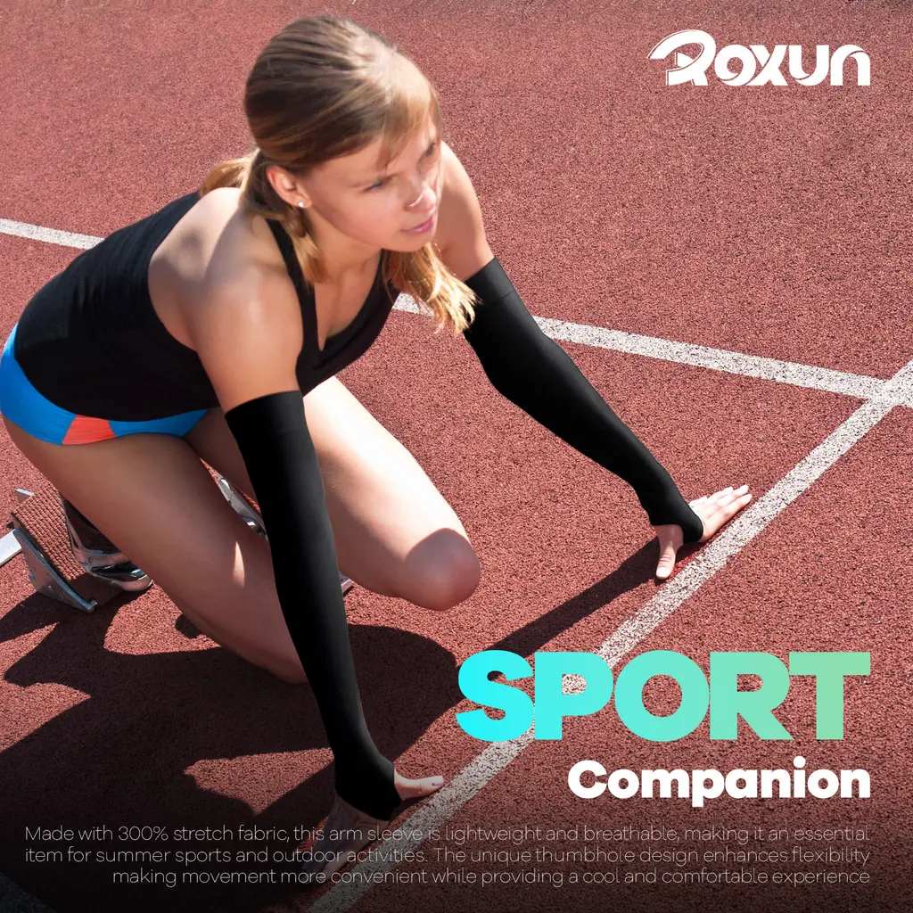Roxun Cooling Arm Sleeves with Thumb Hole — 4 Pairs, view 5