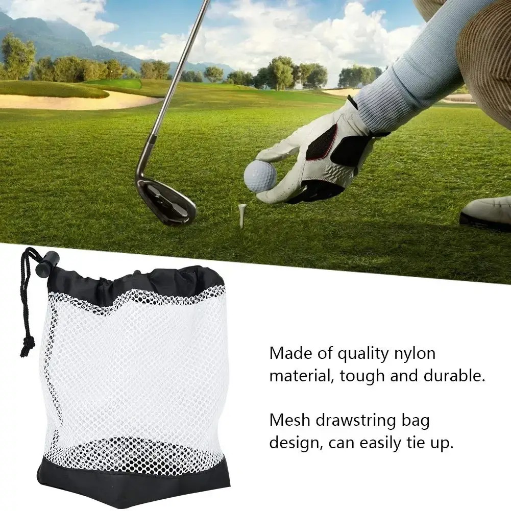 Ruiqas Golf Ball Bag, Mesh Drawstring Pouch 36 Golf Balls Storage Net Bag Golf Accessory — Golf