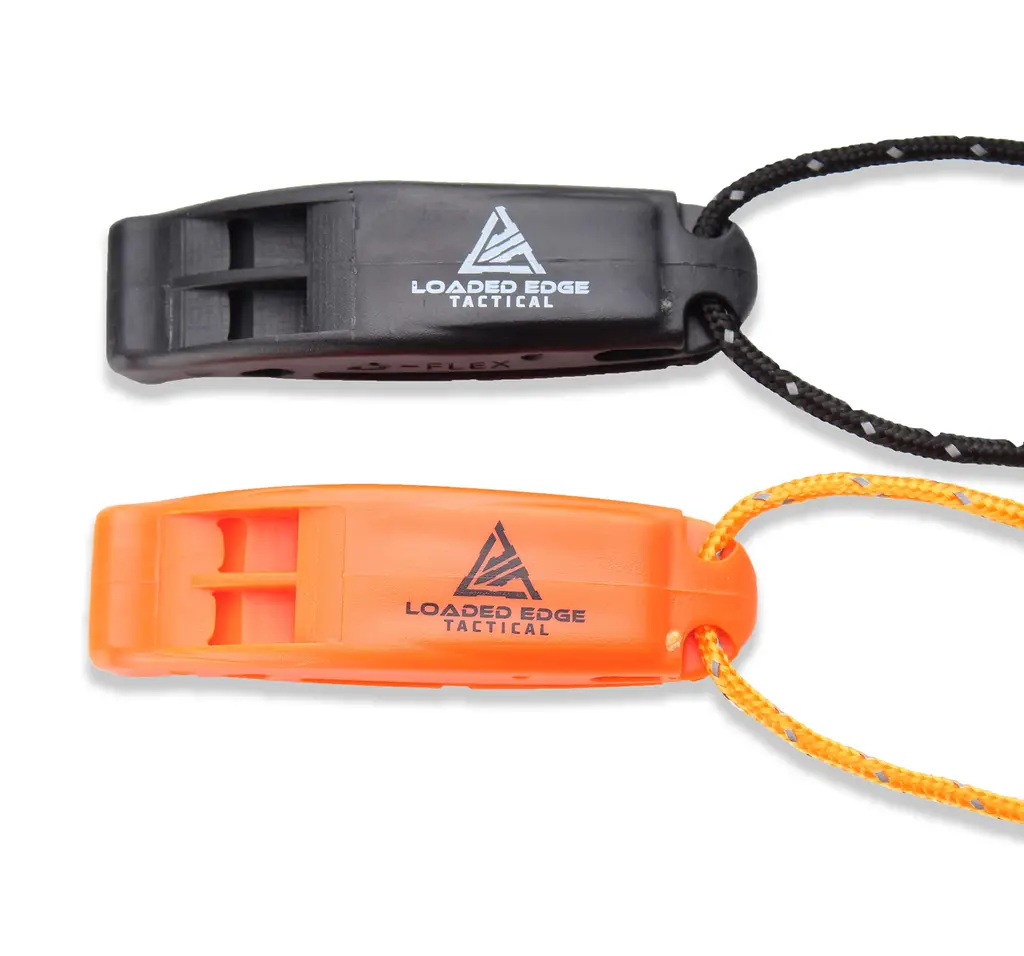 Safety Survival Whistle Emergency Running Whistles with Lanyard (2 Pack) - Extra Loud - Perfect for Hiking, Boating, Camping, Hunting, Biking & More U.S. Veteran Owned Company
