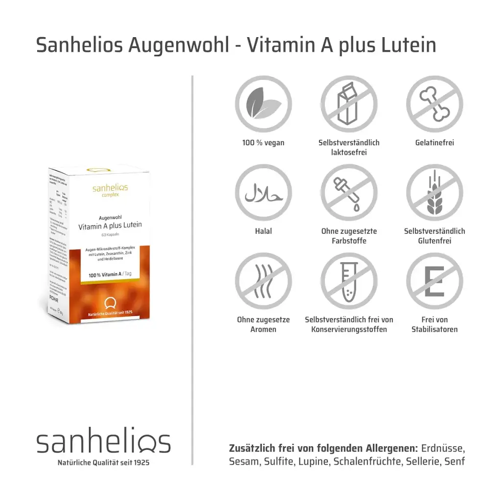 Sanhelios Ways of Vitamin A + Lutein + Zink + Zeaxanthin + Heildelberere in Premium — Vitamins