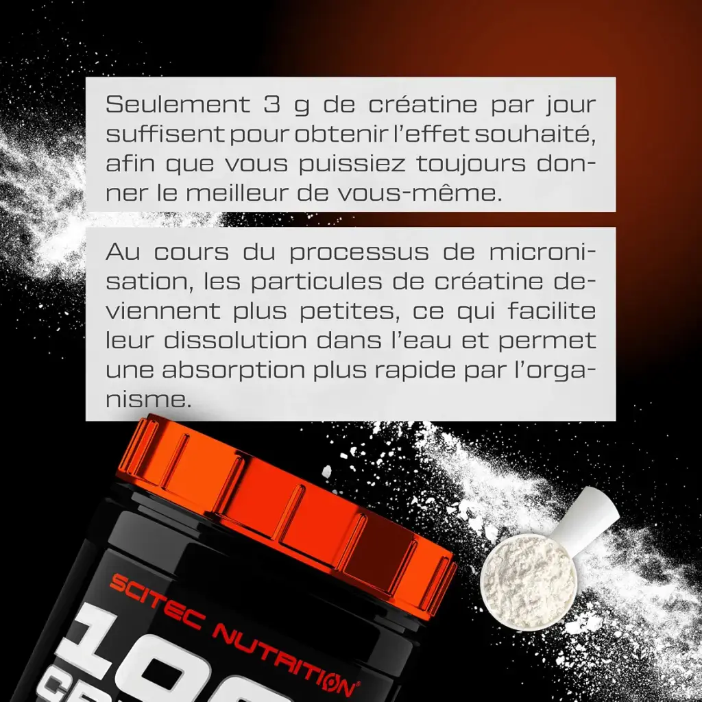 Scitec Nutrition 100% Creatine Monohydrate - Vegan - 3g par portion - Boost de — 3 g