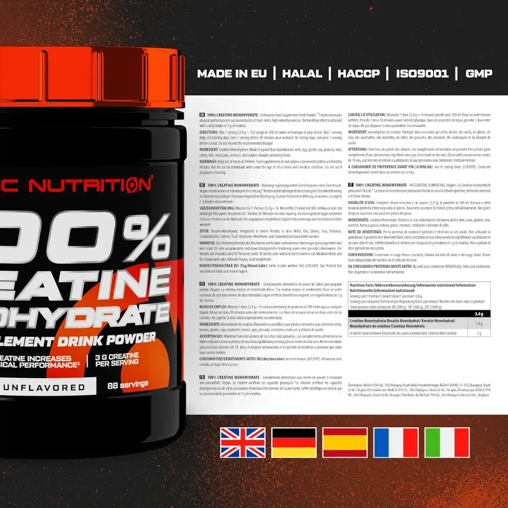 Scitec Nutrition 100% Creatine Monohydrate - Vegan - 3g par portion - Boost de — 3 g