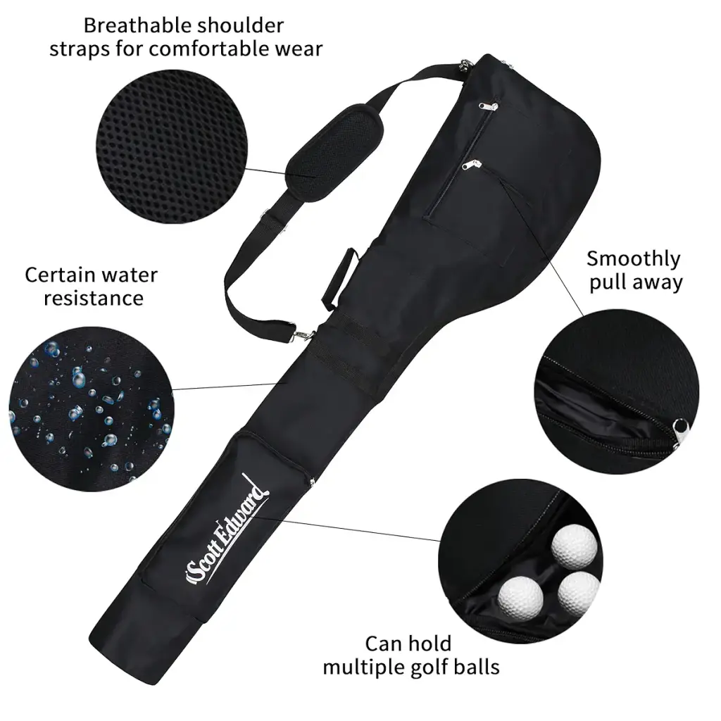 Scott Edward Foldable Golf Club Carry Bag Portable Sunday Pencil Bag Lightweight — Scott Edward