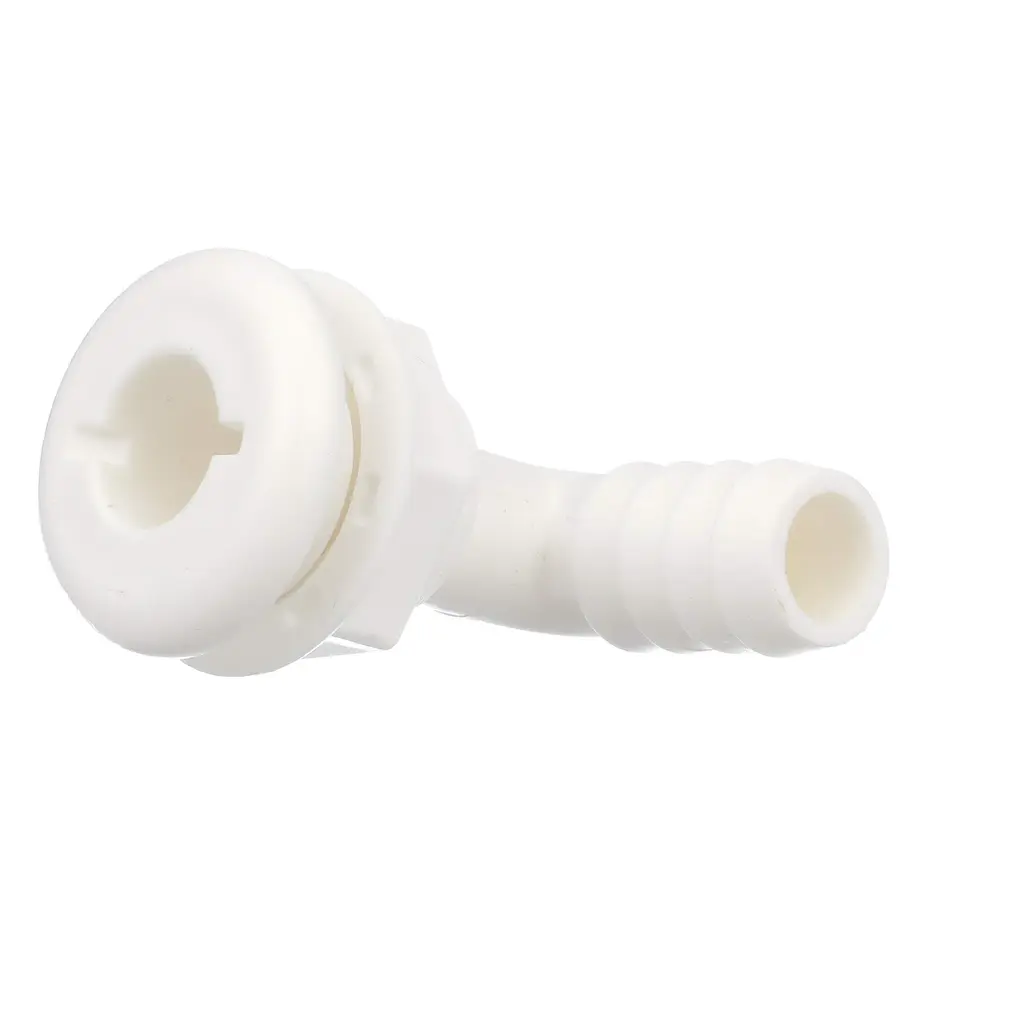 Seachoice 90-Degree Angled Thru-Hull Connector, White Finish, 0.75 in.