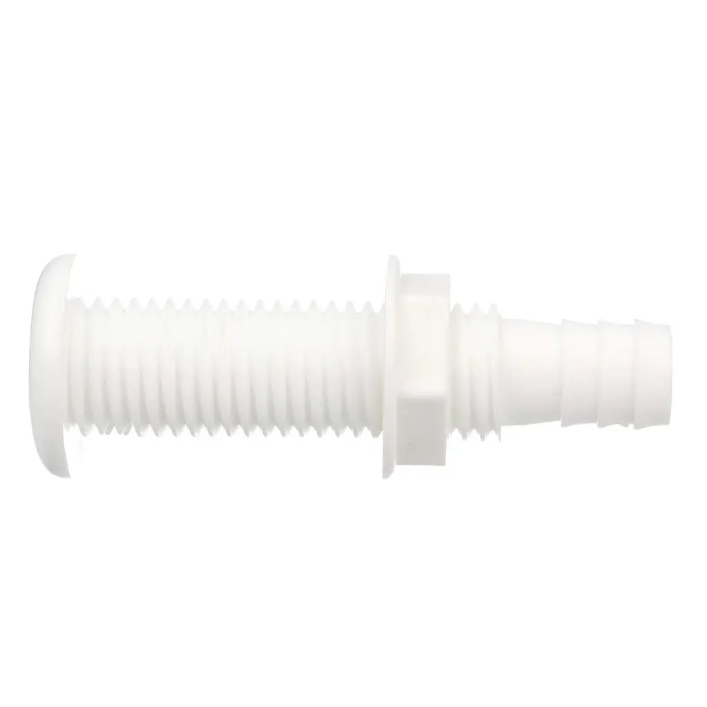 Seachoice Polypropylene Extra Long Thru-Hull Connector for 3/4 in. ID Hose, White Finish