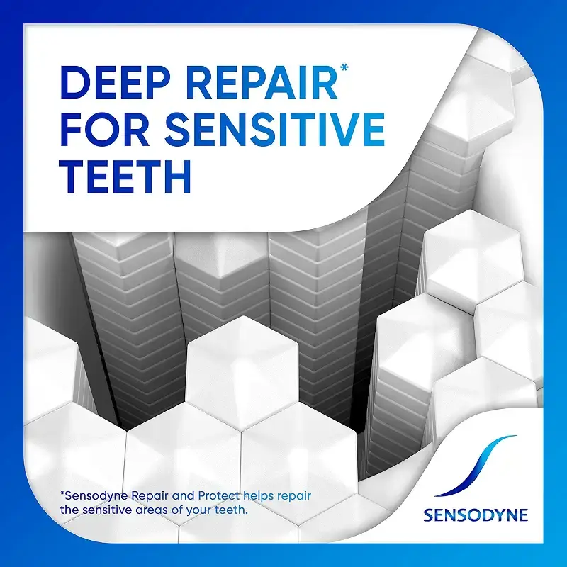 Sensodyne Repair and Protect Whitening Toothpaste Toothpaste for Sensitive Teeth and — pack of 3