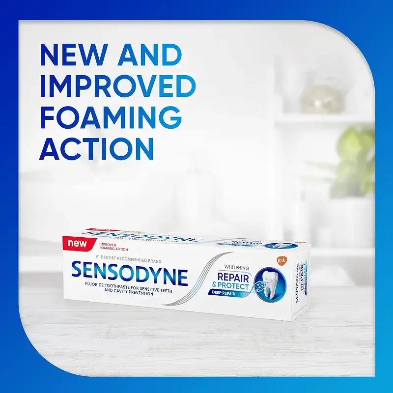 Sensodyne Repair and Protect Whitening Toothpaste Toothpaste for Sensitive Teeth and — 3.4 oz