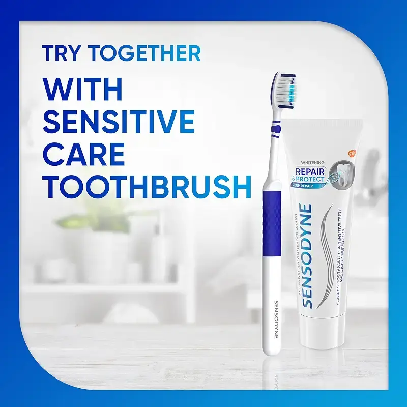 Sensodyne Repair and Protect Whitening Toothpaste Toothpaste for Sensitive Teeth and — pack of 3
