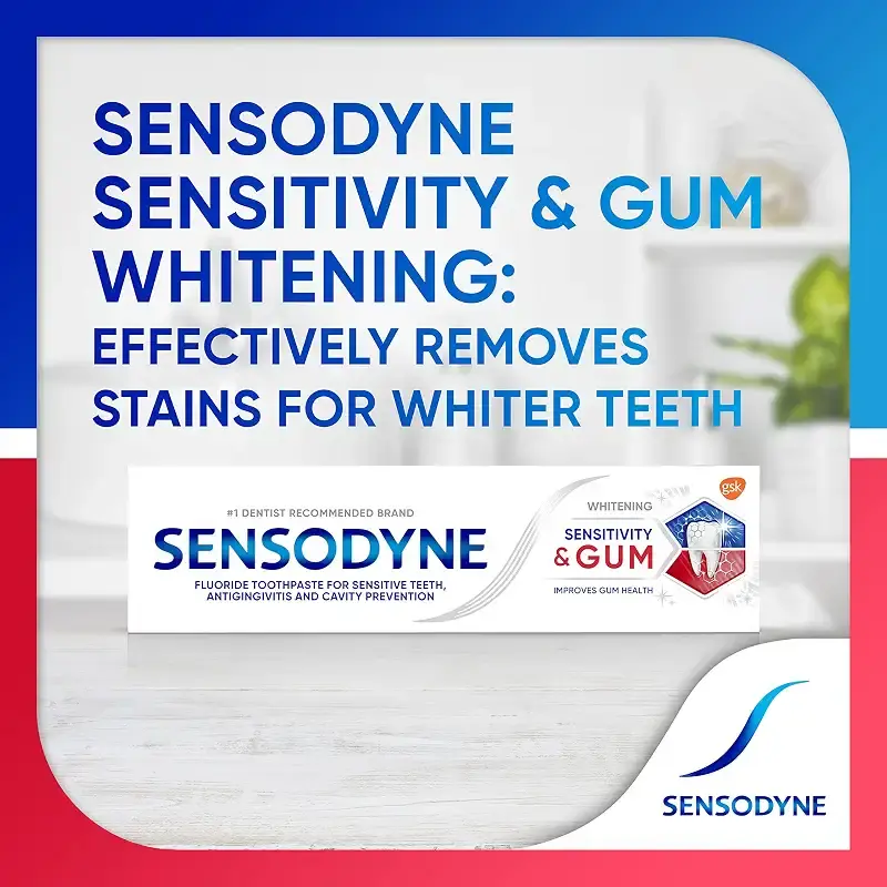 Sensodyne Sensitivity & Gum Whitening Toothpaste, Toothpaste for Sensitive Teeth & Gum — 3.4 oz