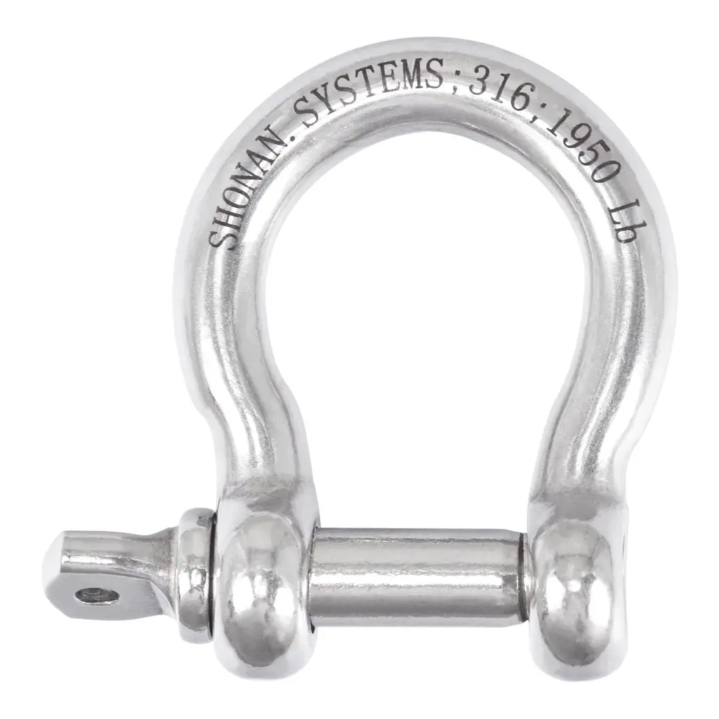 SHONAN 1/2" Large Bow Shackles, Heavy Duty D Ring Shackle, Marine Grade Stainless Steel Anchor Shackle Screw Shackles for Lifting, 1950 Lbs Capacity, 1 Pack 1/2"_1 Pc(Marine Grade)