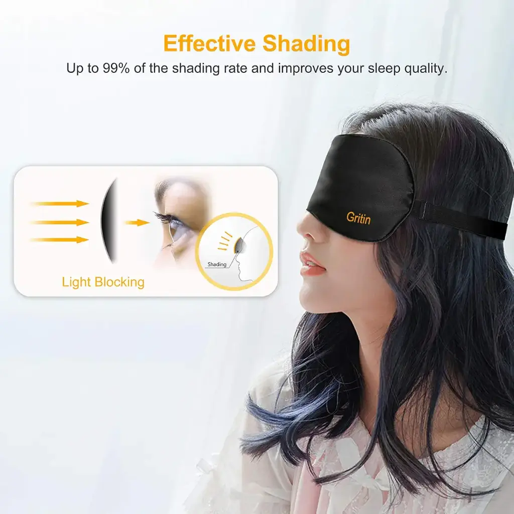 Silk Sleep Eye Mask for Men/Women/Kids, Gritin Ultra Soft Skin-Friendly Silk Eye Sleeping — Sleep Wellness