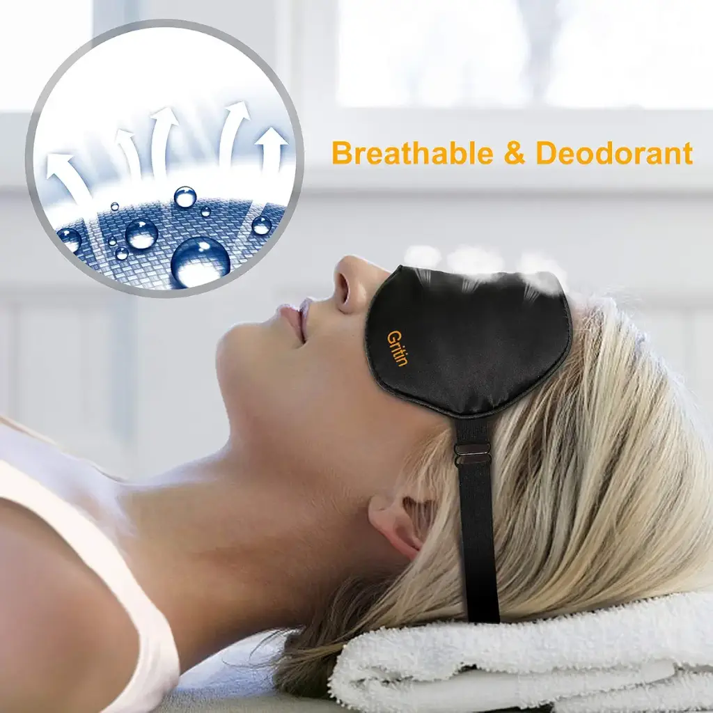 Silk Sleep Eye Mask for Men/Women/Kids, Gritin Ultra Soft Skin-Friendly Silk Eye Sleeping — Sleep Wellness