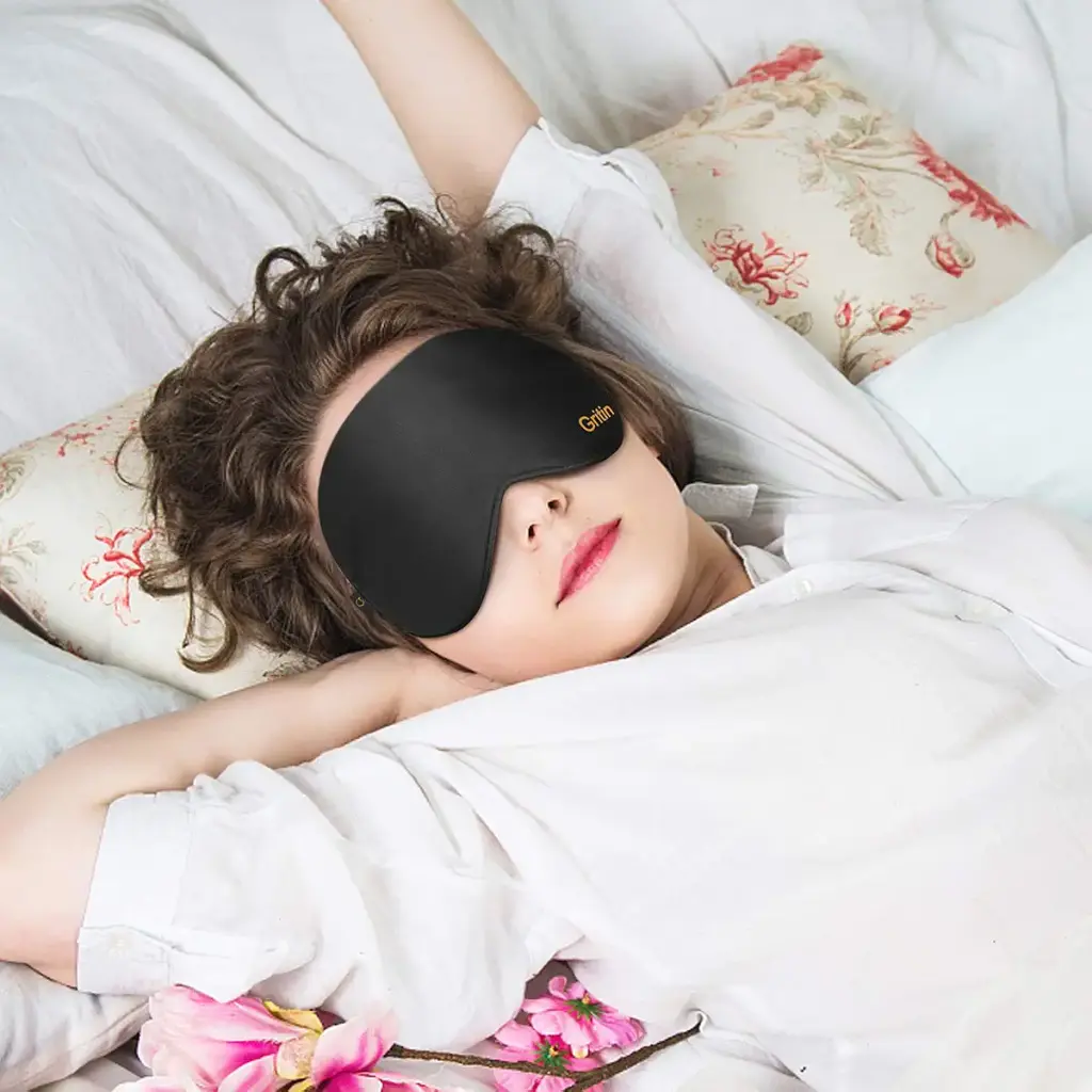 Silk Sleep Eye Mask for Men/Women/Kids, Gritin Ultra Soft Skin-Friendly Silk Eye Sleeping — Sleep Wellness